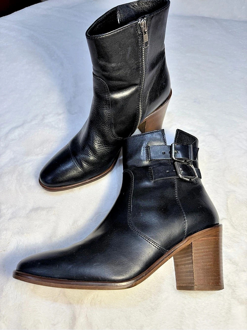 J.Crew Leather Ankle Boots Black US 9